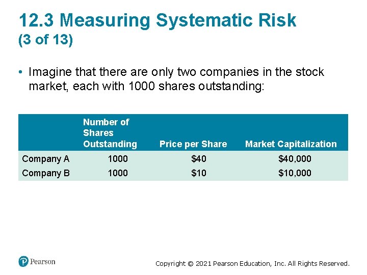 12. 3 Measuring Systematic Risk (3 of 13) • Imagine that there are only