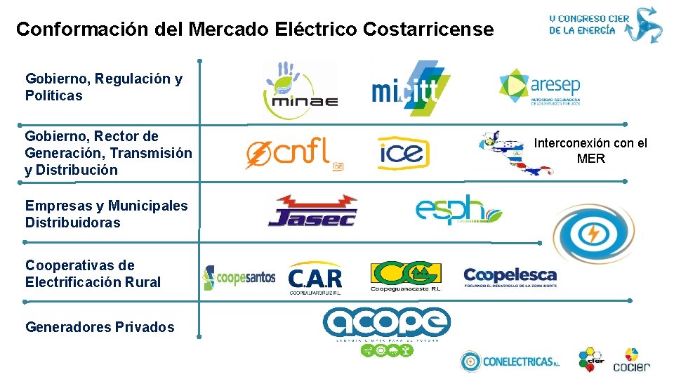 Conformación del Mercado Eléctrico Costarricense Gobierno, Regulación y Políticas Gobierno, Rector de Generación, Transmisión