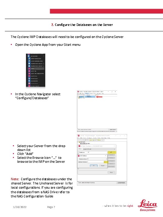 2. Configure the Databases on the Server The Cyclone IMP Databases will need to