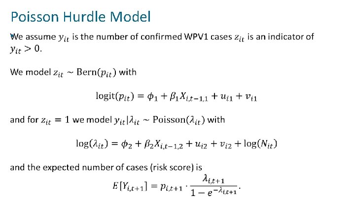 Poisson Hurdle Model • 