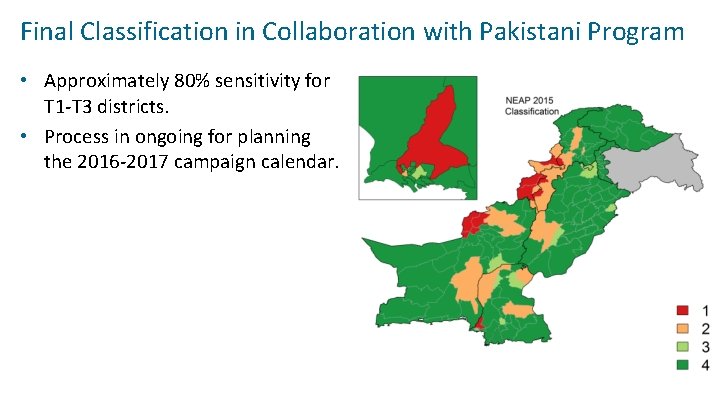 Final Classification in Collaboration with Pakistani Program • Approximately 80% sensitivity for T 1‐T