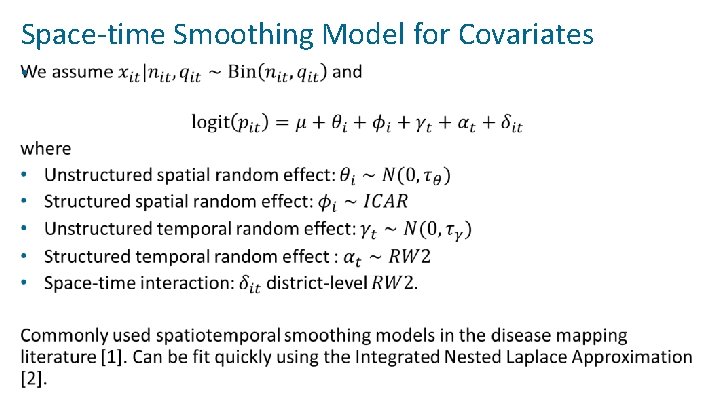 Space‐time Smoothing Model for Covariates • 