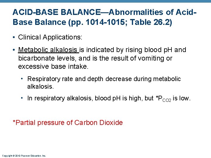 ACID-BASE BALANCE—Abnormalities of Acid. Base Balance (pp. 1014 -1015; Table 26. 2) • Clinical ACID-BASE BALANCE—Abnormalities of Acid. Base Balance (pp. 1014 -1015; Table 26. 2) • Clinical