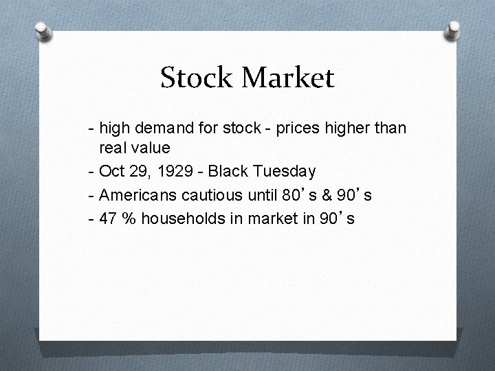 Stock Market - high demand for stock - prices higher than real value -