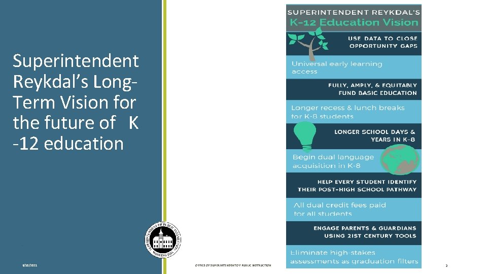 Superintendent Reykdal’s Long. Term Vision for the future of K -12 education . 6/10/2021
