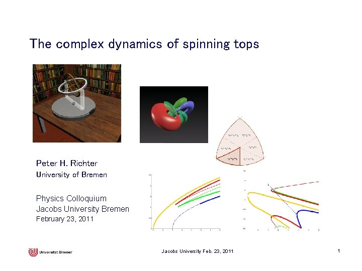 The complex dynamics of spinning tops Peter H. Richter University of Bremen Physics Colloquium