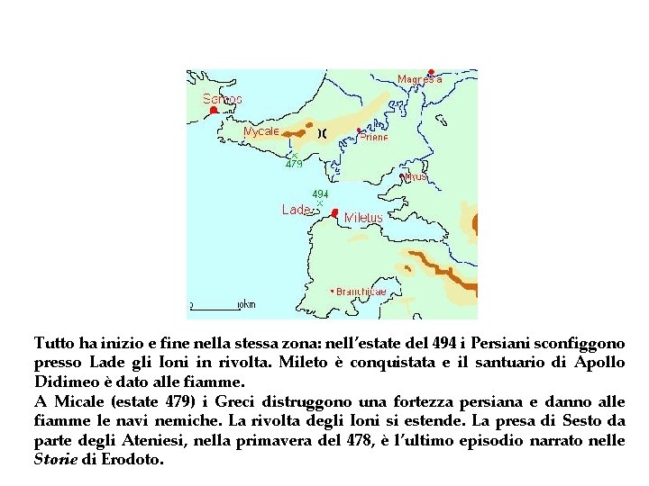 Tutto ha inizio e fine nella stessa zona: nell’estate del 494 i Persiani sconfiggono