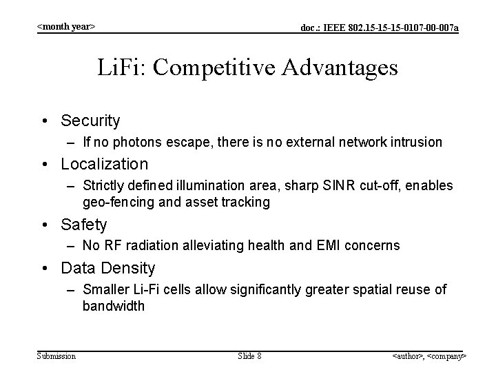 <month year> doc. : IEEE 802. 15 -15 -15 -0107 -00 -007 a Li.