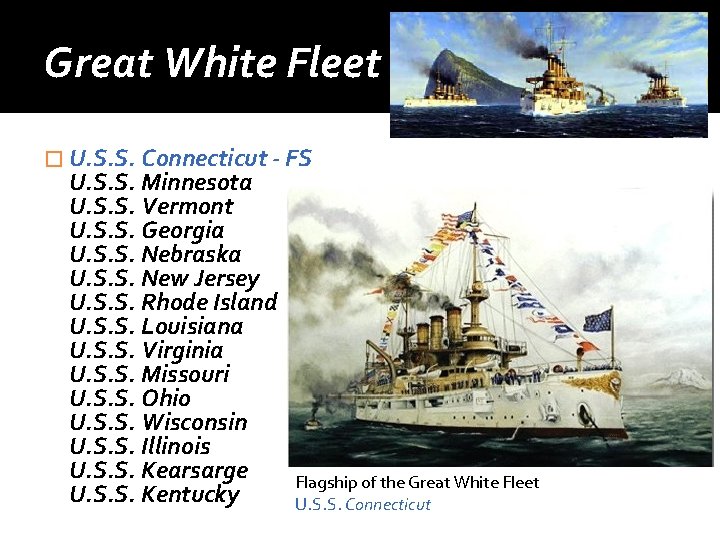 Great White Fleet � U. S. S. Connecticut - FS U. S. S. Minnesota