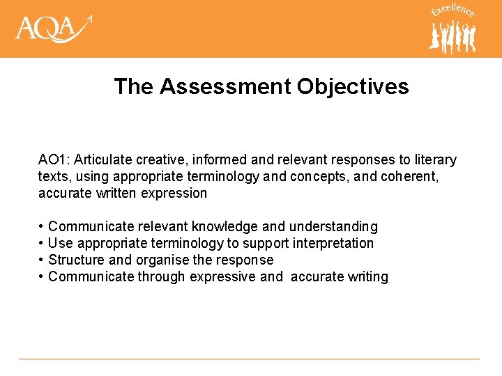 The Assessment Objectives AO 1: Articulate creative, informed and relevant responses to literary texts,