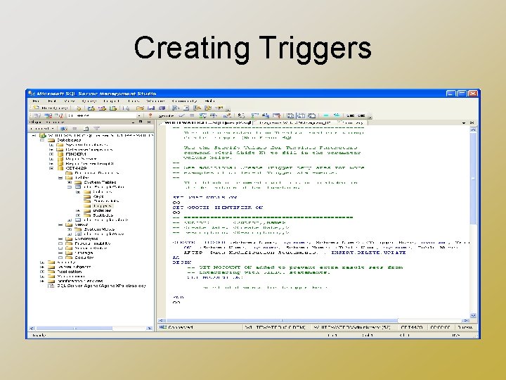 Creating Triggers 