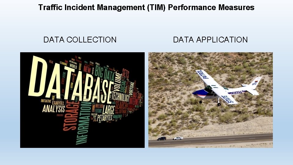 Traffic Incident Management (TIM) Performance Measures DATA COLLECTION DATA APPLICATION Traffic Incident Management (TIM) Performance Measures DATA COLLECTION DATA APPLICATION
