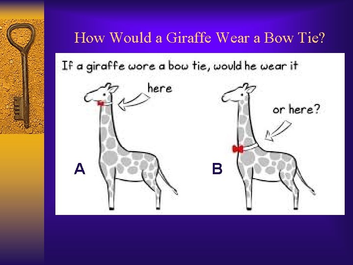 How Would a Giraffe Wear a Bow Tie? A B 