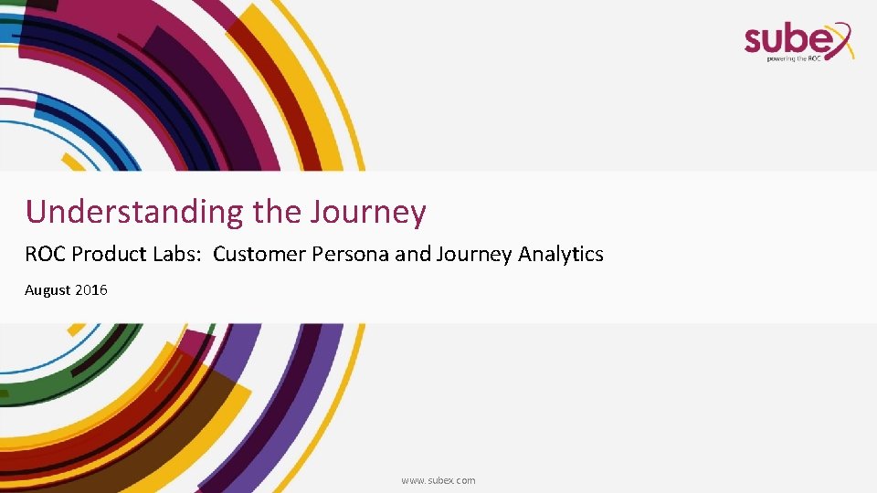 Understanding the Journey ROC Product Labs: Customer Persona and Journey Analytics August 2016 www.
