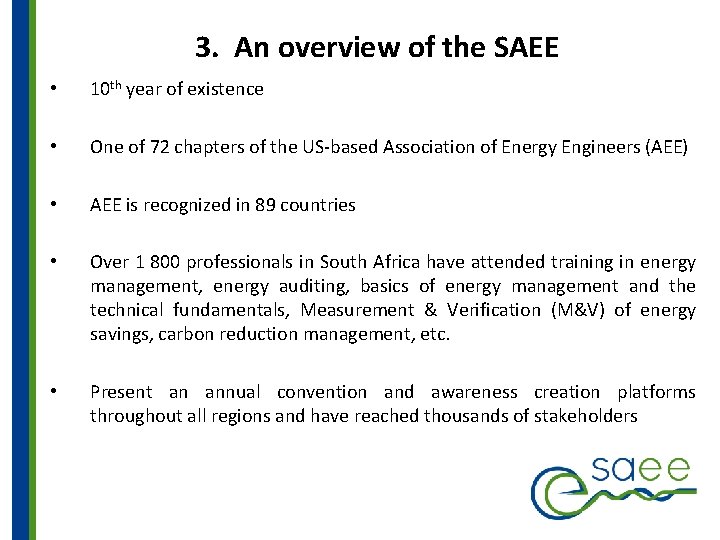 Saee Method The Southern African Association for Energy Efficiency SAEE