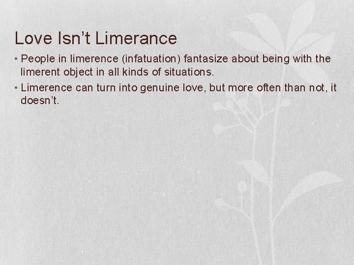Love limerence vs 