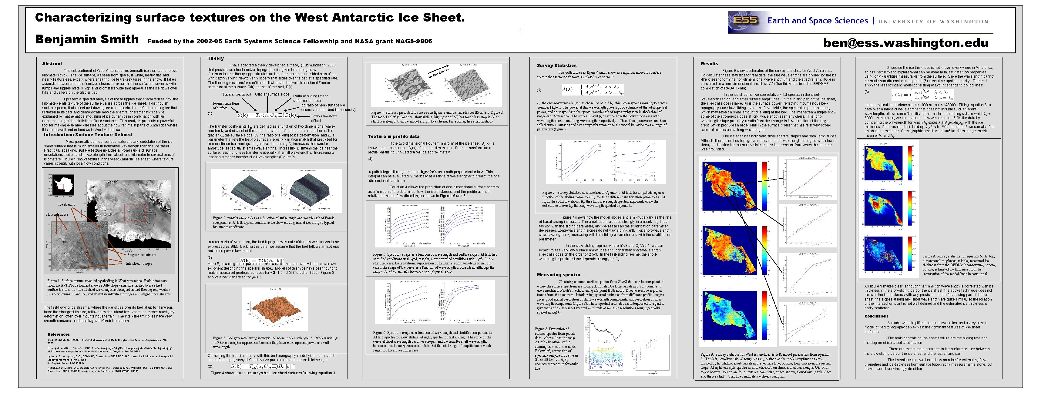 Characterizing surface textures on the West Antarctic Ice Sheet. Benjamin Smith + ben@ess. washington.