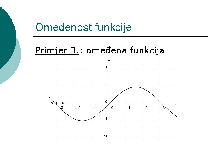 Omeđenost funkcije Primjer 3. : omeđena funkcija 