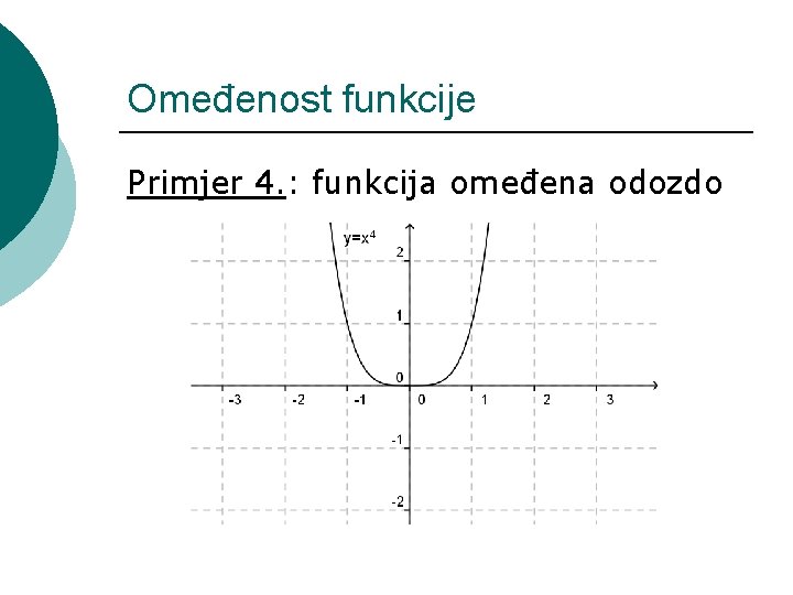 Omeđenost funkcije Primjer 4. : funkcija omeđena odozdo 