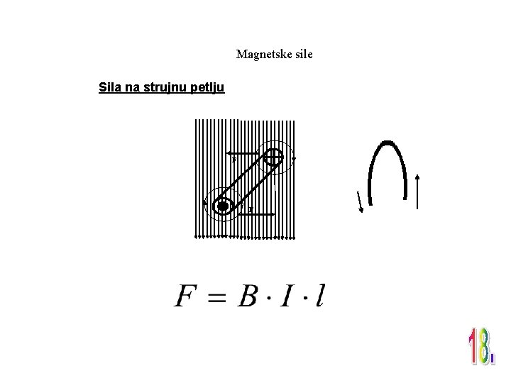 Magnetske sile Sila na strujnu petlju F F 