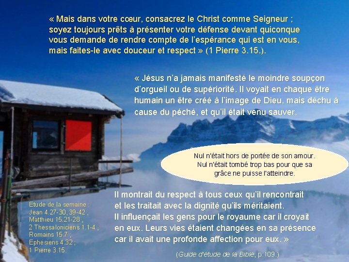 « Mais dans votre cœur, consacrez le Christ comme Seigneur ; soyez toujours « Mais dans votre cœur, consacrez le Christ comme Seigneur ; soyez toujours