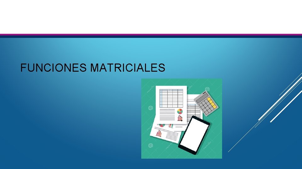 FUNCIONES MATRICIALES FUNCIONES MATRICIALES