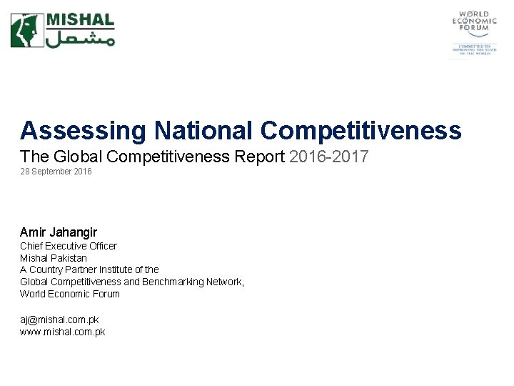 Assessing National Competitiveness The Global Competitiveness Report 2016