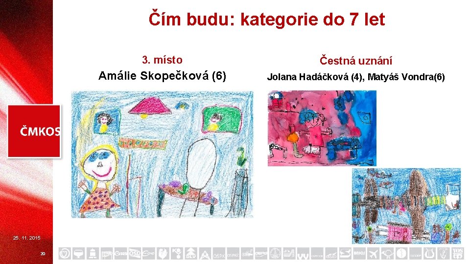 Čím budu: kategorie do 7 let 25. 11. 2015 20 3. místo Čestná uznání