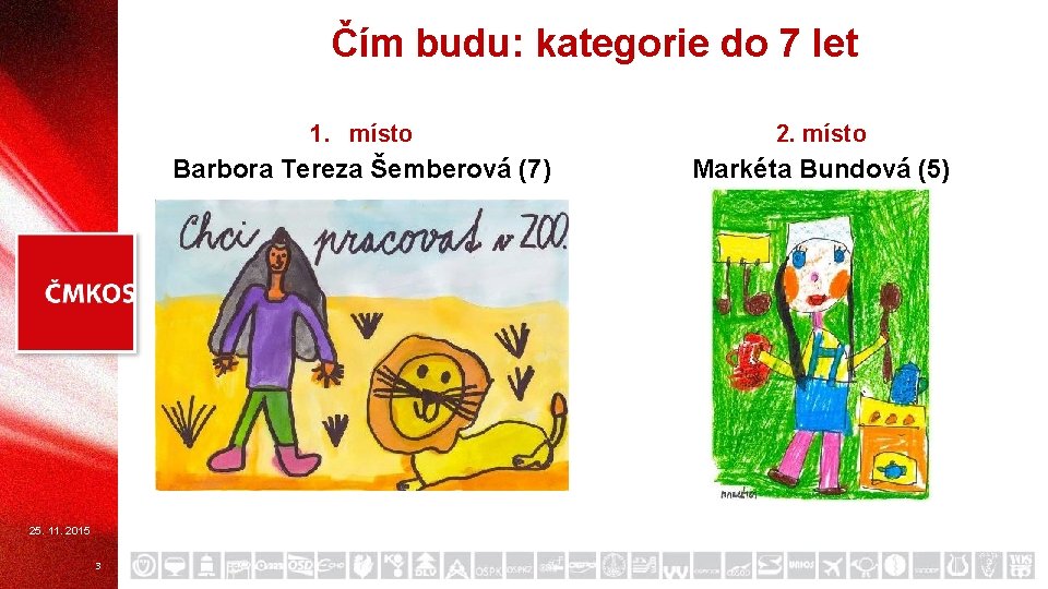 Čím budu: kategorie do 7 let 25. 11. 2015 3 1. místo 2. místo