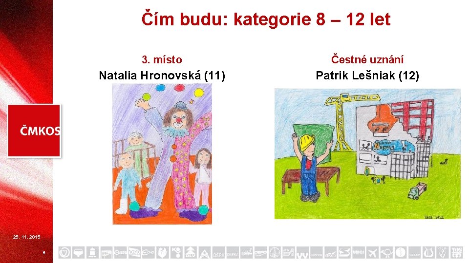 Čím budu: kategorie 8 – 12 let 25. 11. 2015 6 3. místo Čestné