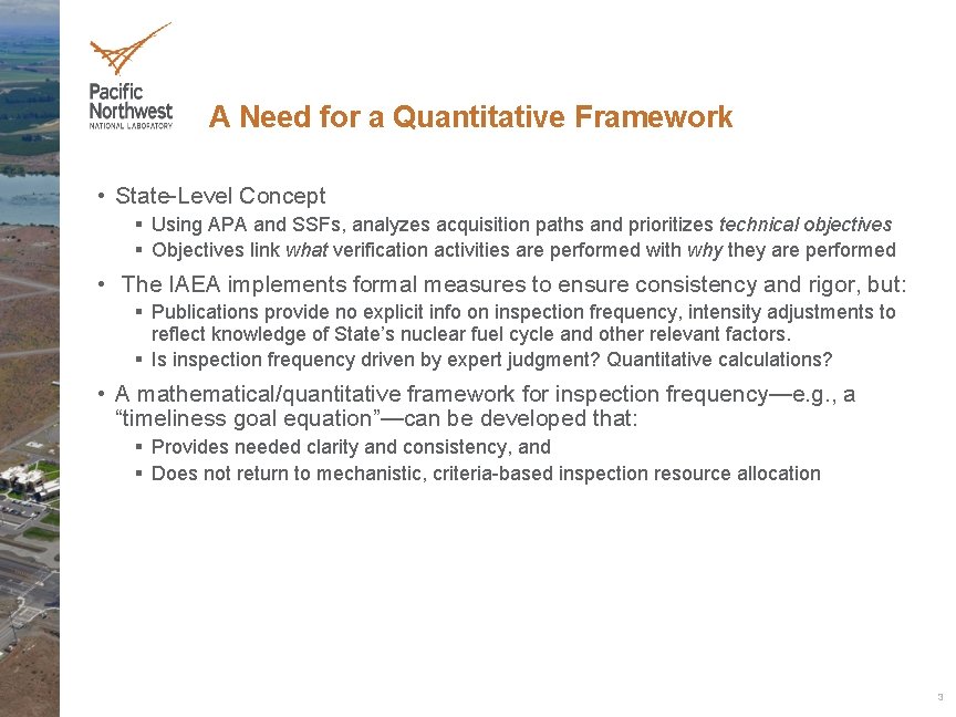 A Need for a Quantitative Framework • State-Level Concept § Using APA and SSFs,