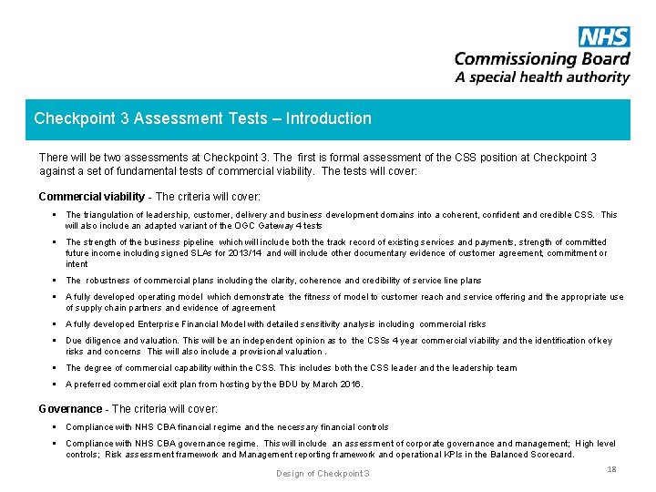 Checkpoint 3 Assessment Tests – Introduction There will be two assessments at Checkpoint 3.