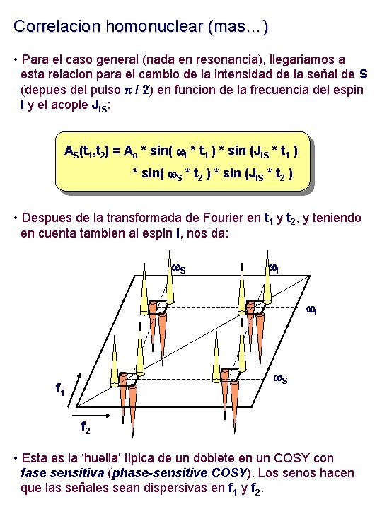 Correlacion homonuclear (mas…) • Para el caso general (nada en resonancia), llegariamos a esta