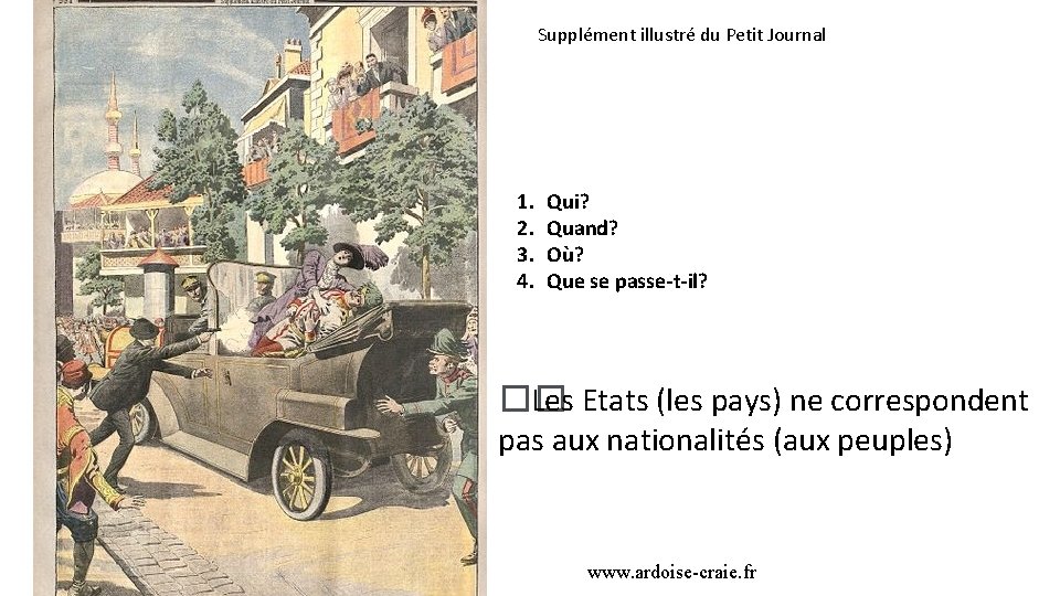 Supplément illustré du Petit Journal 1. 2. 3. 4. Qui? Quand? Où? Que se