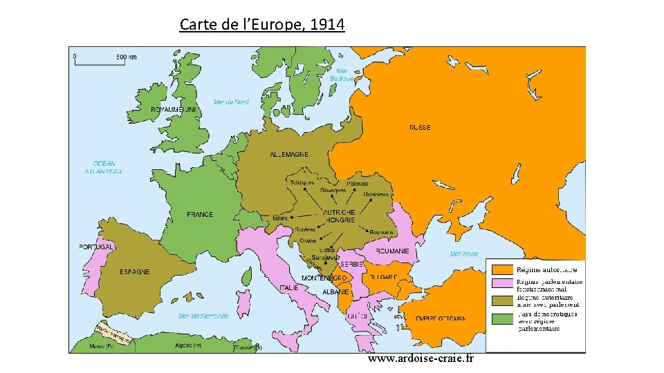 Carte de l’Europe, 1914 www. ardoise-craie. fr 