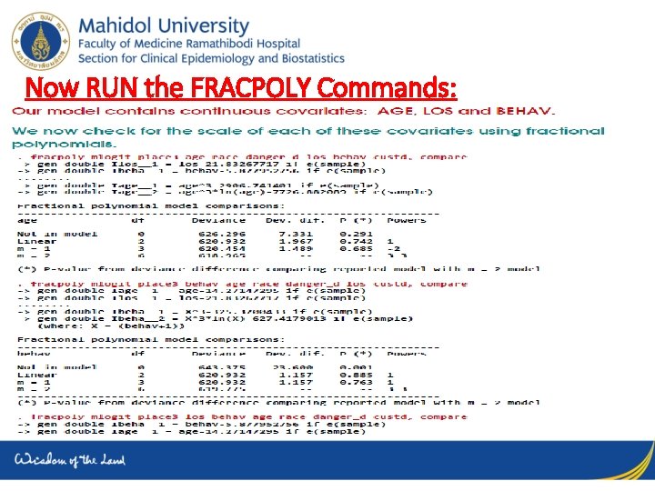 Now RUN the FRACPOLY Commands: 