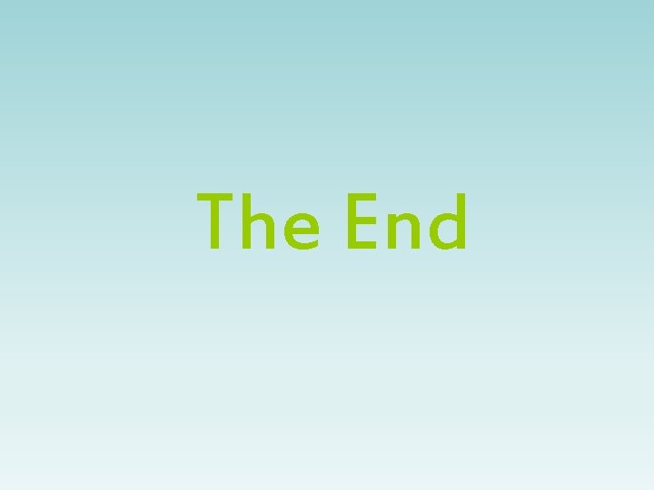 The End 