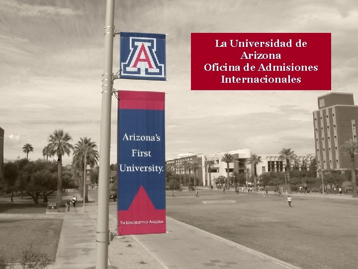 La Universidad de Arizona Oficina de Admisiones Internacionales • 