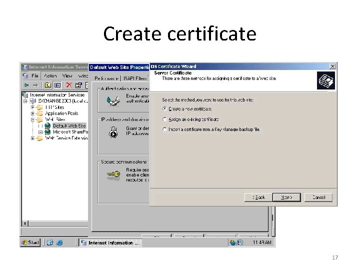 Create certificate 17 