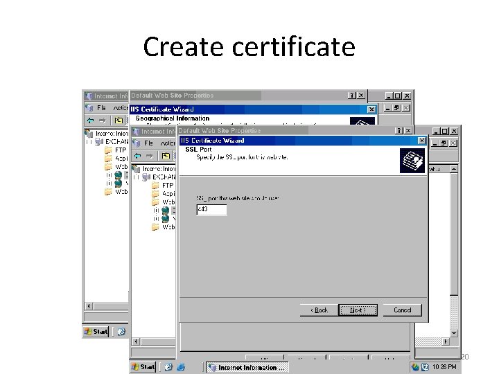 Create certificate 20 
