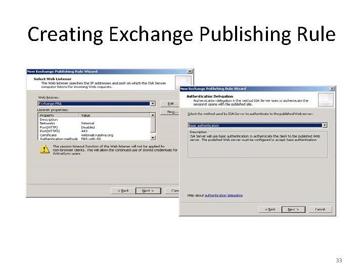 Creating Exchange Publishing Rule 33 