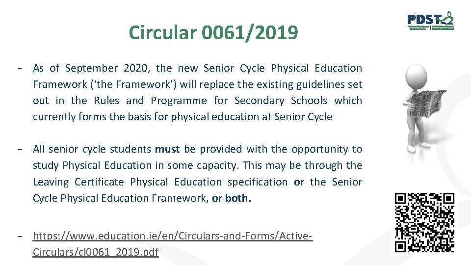 Circular 0061/2019 - As of September 2020, the new Senior Cycle Physical Education Framework