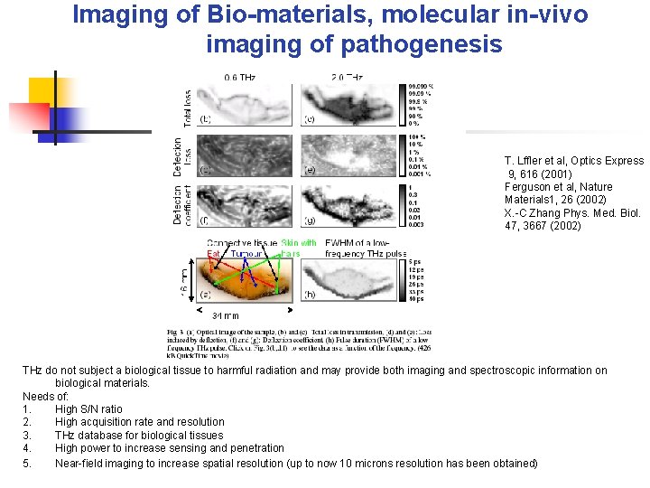 Imaging of Bio-materials, molecular in-vivo imaging of pathogenesis T. Lffler et al, Optics Express