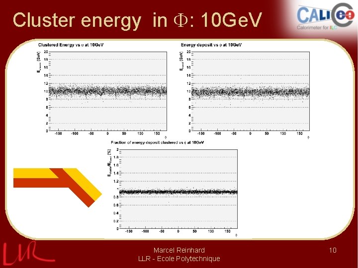 Cluster energy in : 10 Ge. V Marcel Reinhard LLR - Ecole Polytechnique 10