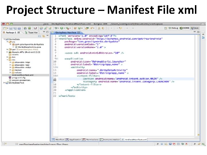 Project Structure – Manifest File xml 