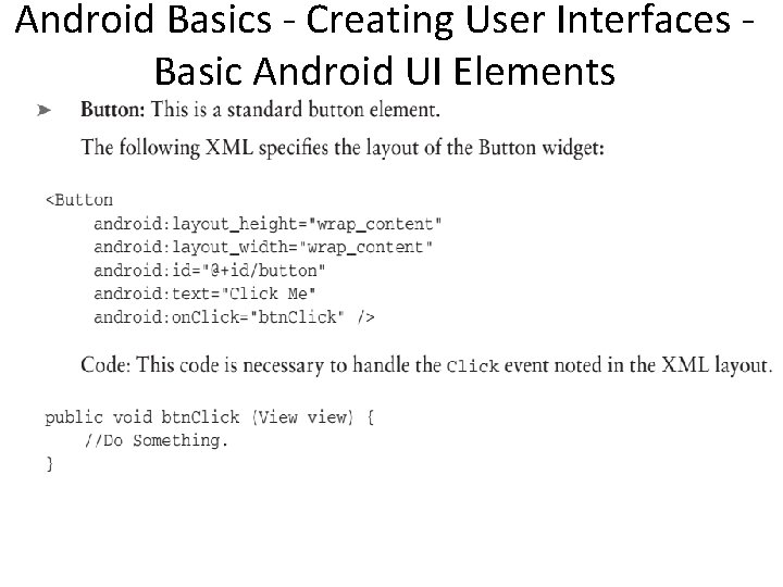 Android Basics - Creating User Interfaces Basic Android UI Elements 