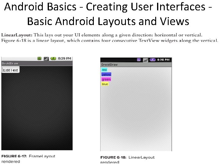 Android Basics - Creating User Interfaces Basic Android Layouts and Views 