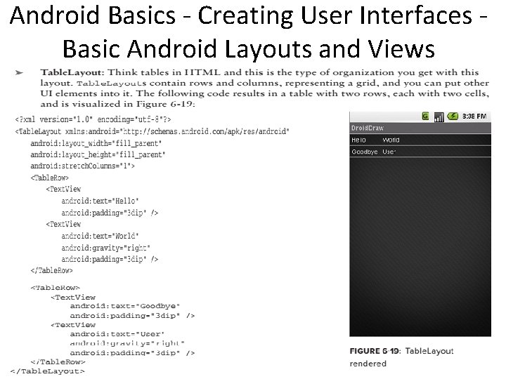 Android Basics - Creating User Interfaces Basic Android Layouts and Views 