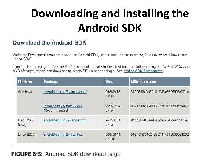 Downloading and Installing the Android SDK 