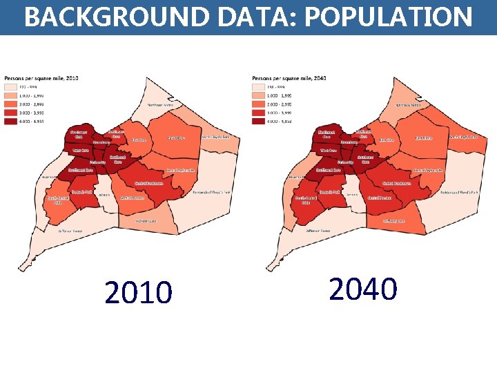 BACKGROUND DATA: POPULATION 2010 2040 